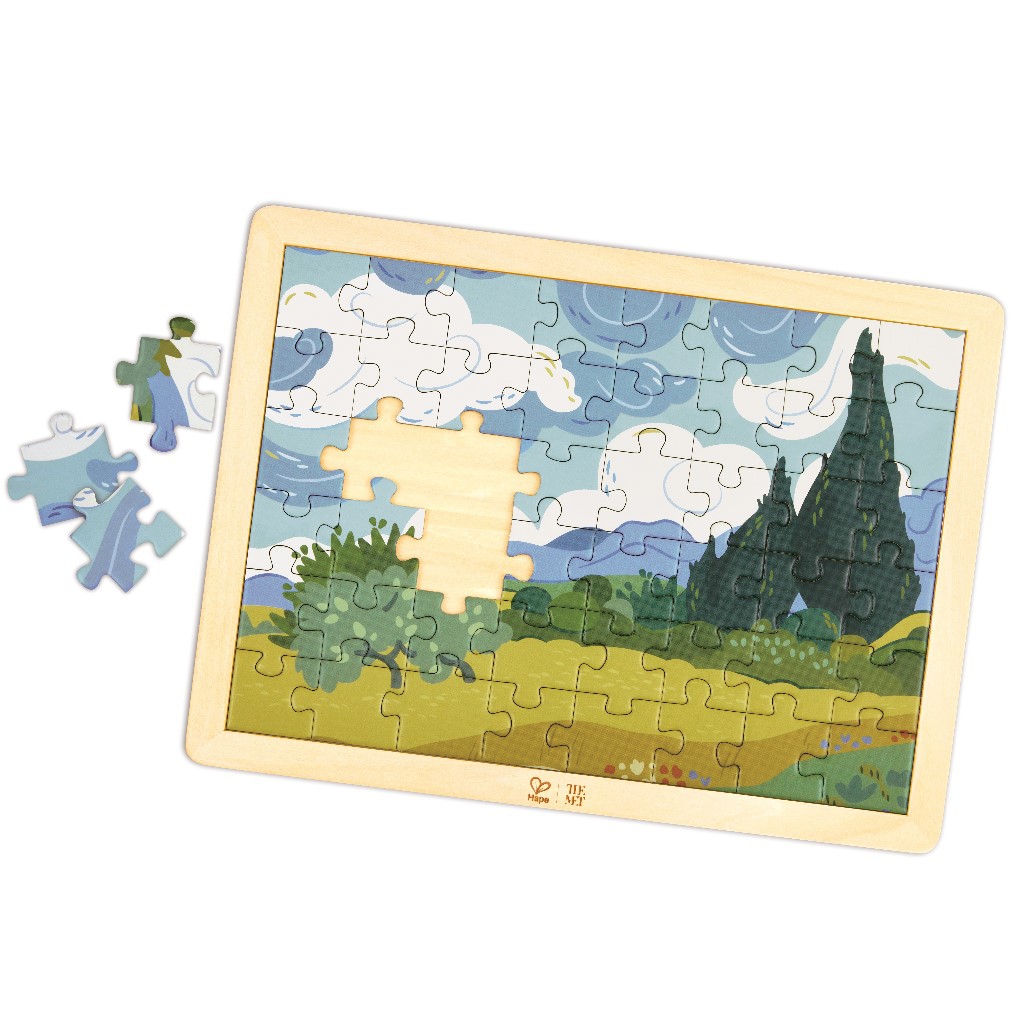 梵谷《麥田裡的絲柏樹》拼圖_Van Gogh Cypresses Puzzle_E1470
