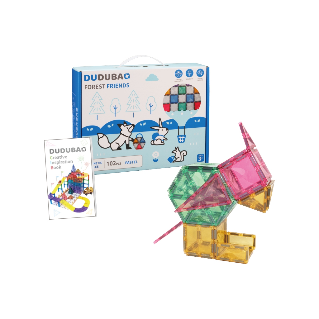 五感繪本磁力片-森林好朋友（粉彩）102pcs__D01-M