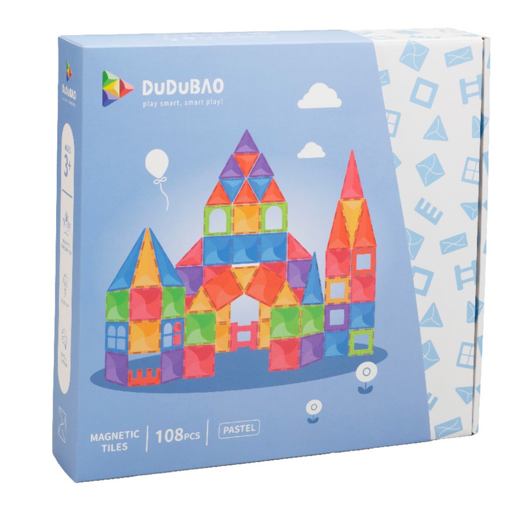 DUDUBAO磁力片－ 建構組（粉彩）108PCS__DU0068