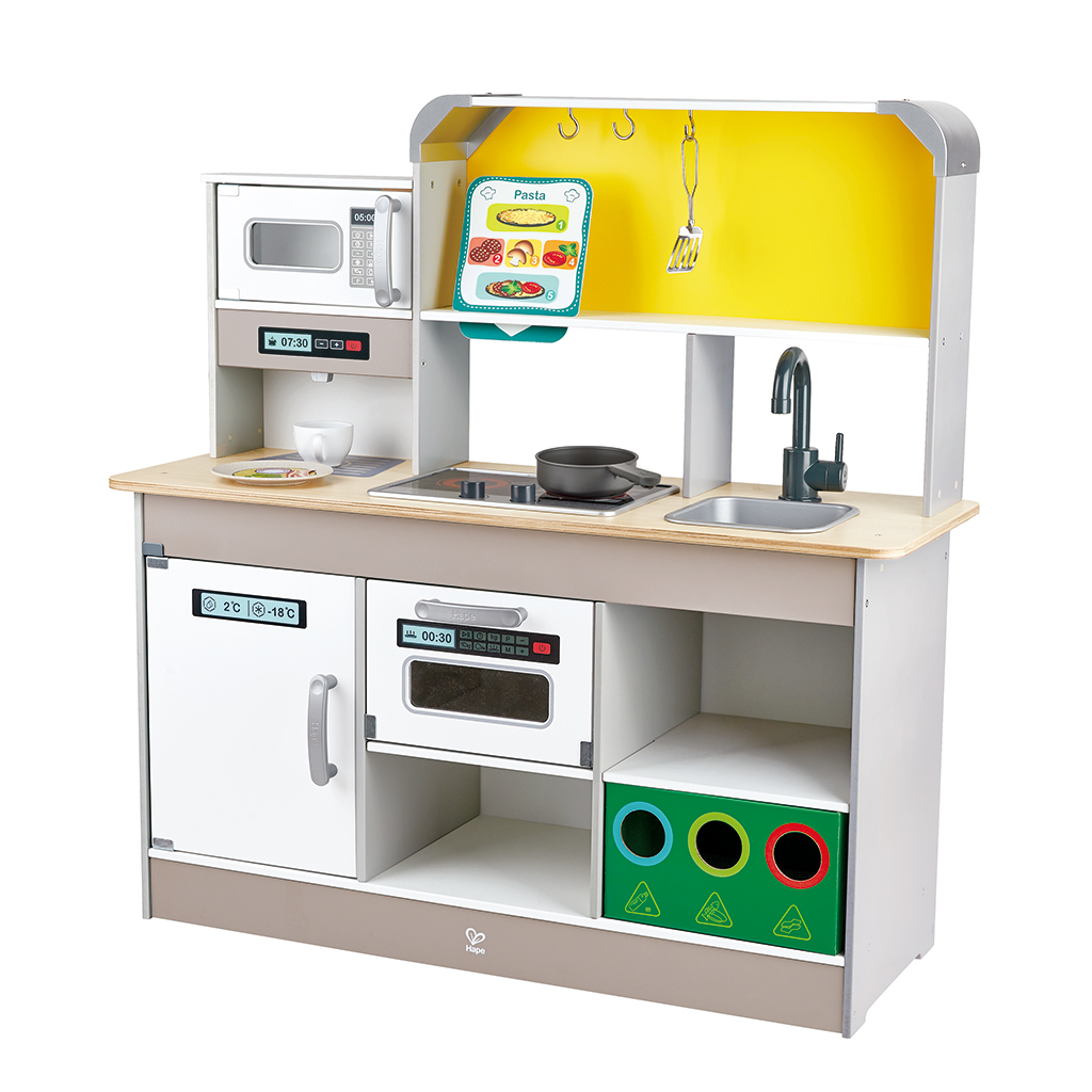 多功能電動豪華烹調廚房組_Hape Deluxe Kitchen Playset With Fan Fryer_E3177