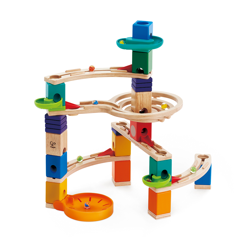 迴旋彈珠軌道遊戲組_Hape Quadrilla Cliffhanger Wooden Marble Run Blocks_E6020