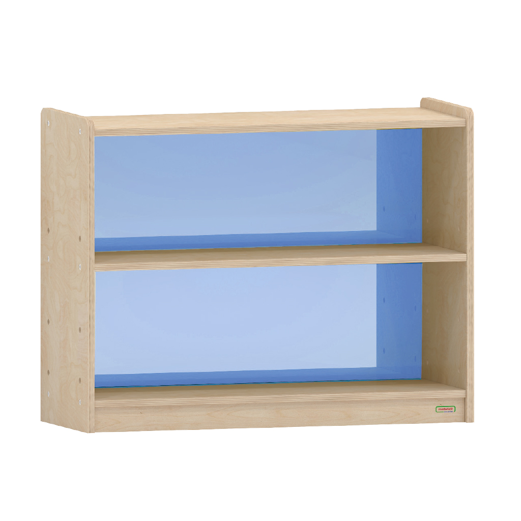 ME08107 - 620H x 800L 彩色透視耐刮背板雙層櫃-藍色