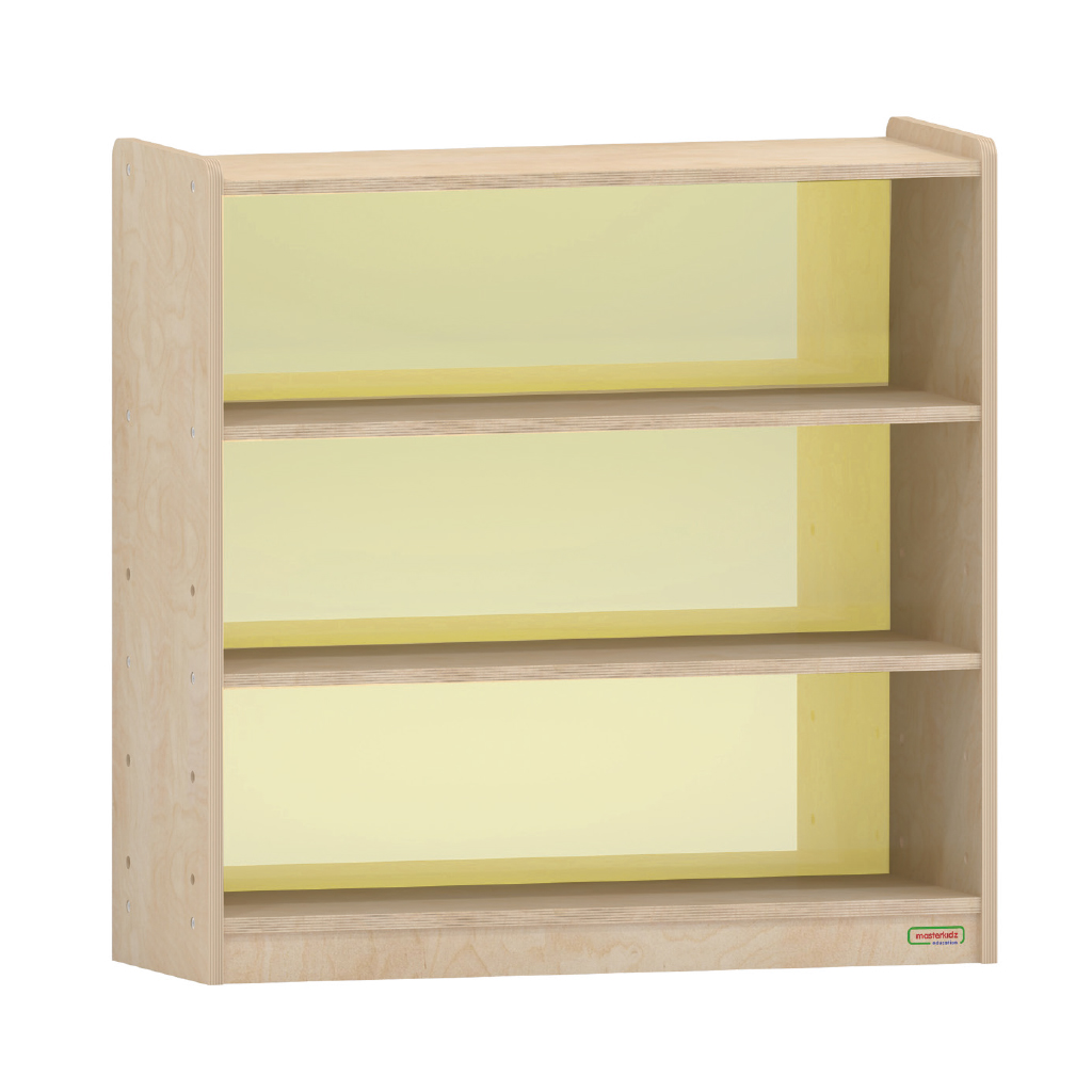 ME08350 - 800H x 800L 彩色透視耐刮背板三層櫃-黃色