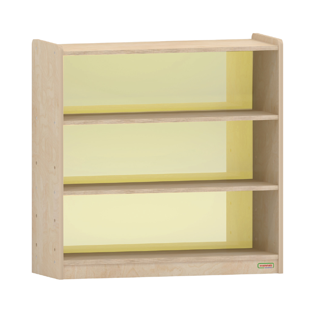 800H x 800L 彩色透視耐刮背板三層櫃-黃色_800H x 800L Shelving Unit - Translucent Yellow Back_ME08350