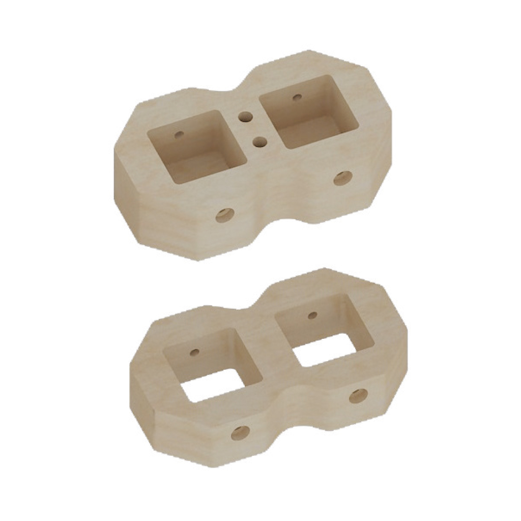 90°/180°雙孔連接器 - 等高_Type II Connector 2-Piece Set - 2 Panels of Equal Heights at 90°/180° Inner Angle_ME08398