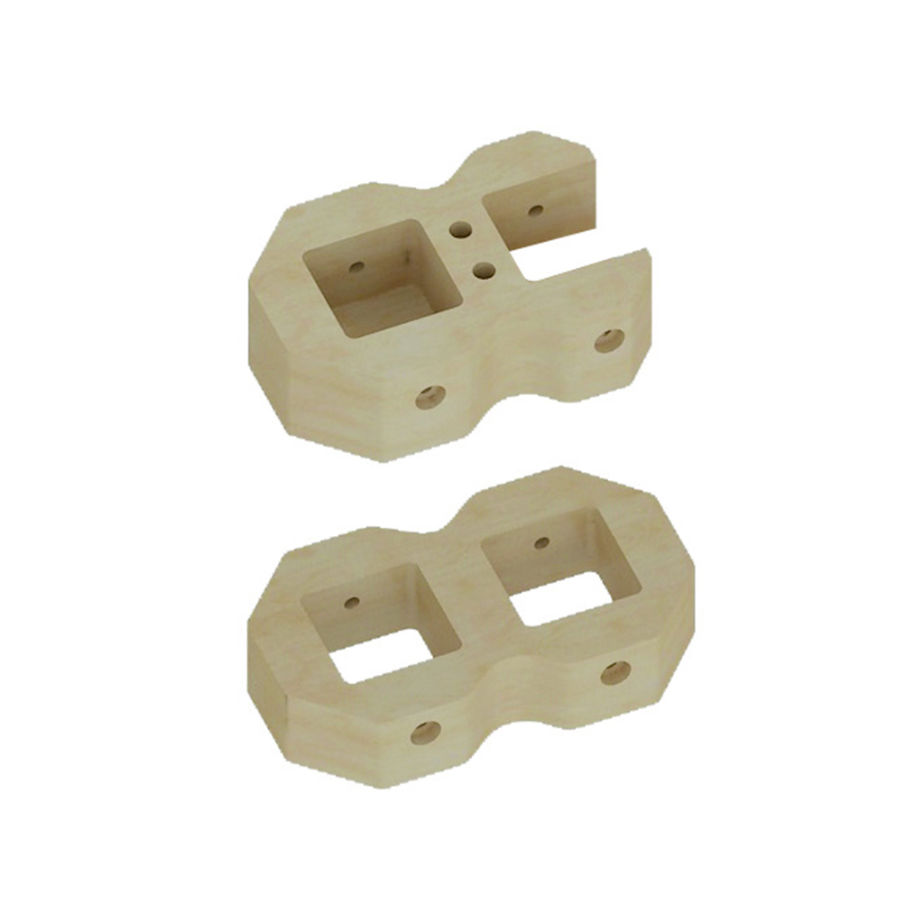 90°/180°雙孔連接器 - 非等高_Type II Connector 2-Piece Set - 2 Panels of Different Heights at 90°/180° Inner Angle_ME08442