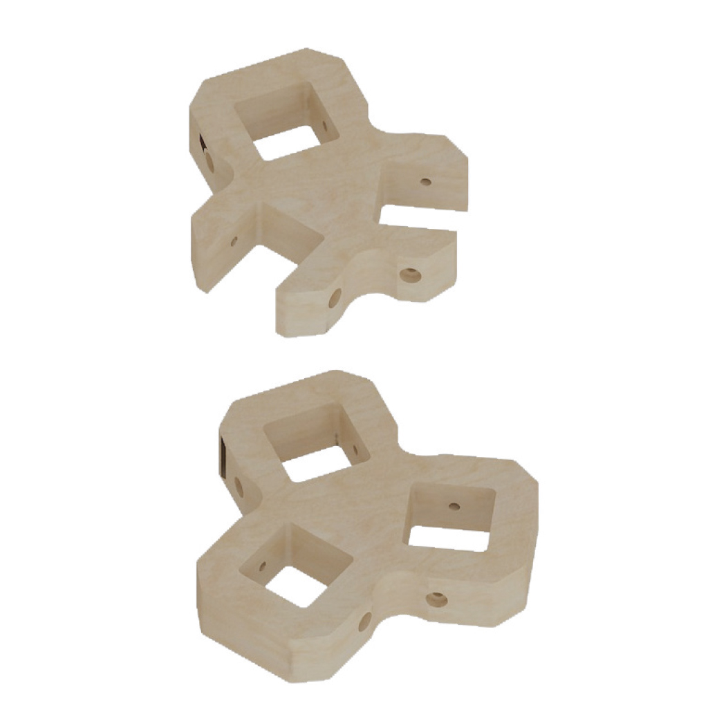 360°三孔連接器 - 非等高_Type III Connector 2-Piece Set - 3 Panels of Different Heights at 120° Inner Angles_ME08480