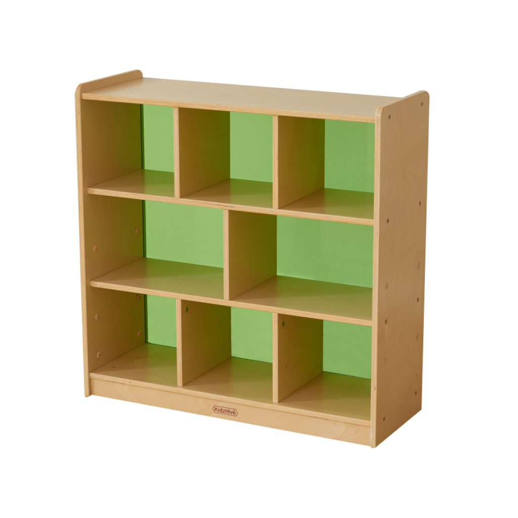 800H x 800L 彩色透視耐刮背板八格櫃-綠色_800H x 800L 8 Compartment Shelving Unit - Translucent Green Back_ME10742