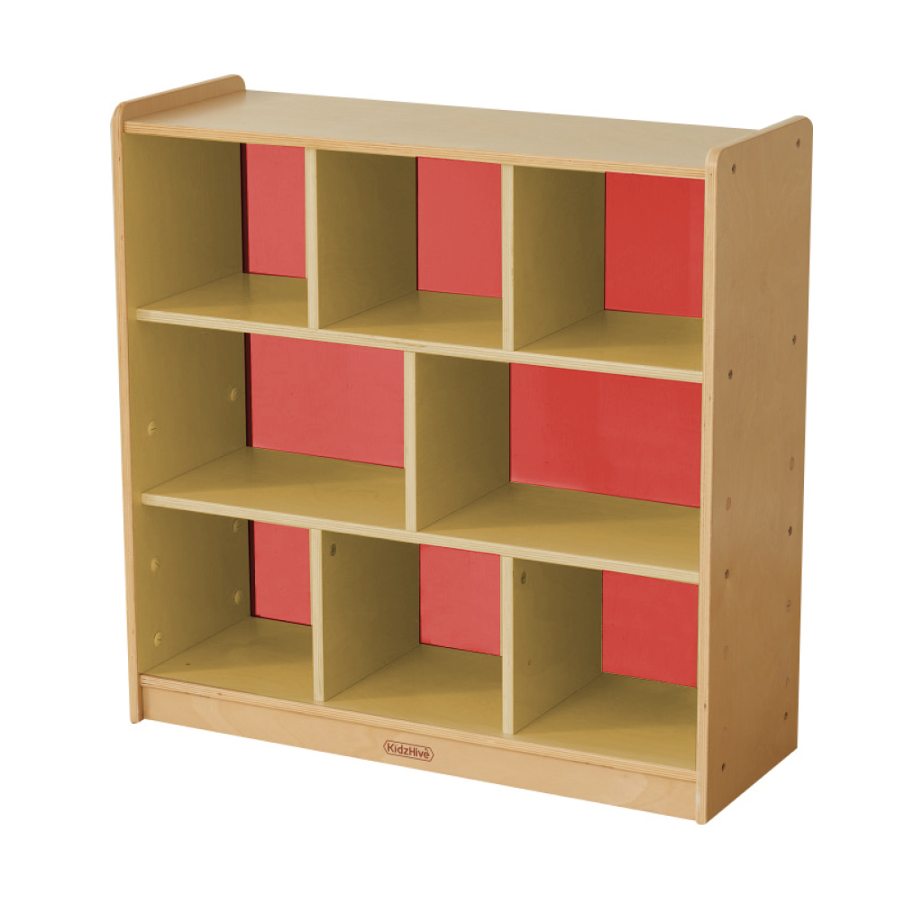 800H x 800L 彩色透視耐刮背板八格櫃-紅色_800H x 800L 8 Compartment Shelving Unit - Translucent Red Back_ME11039