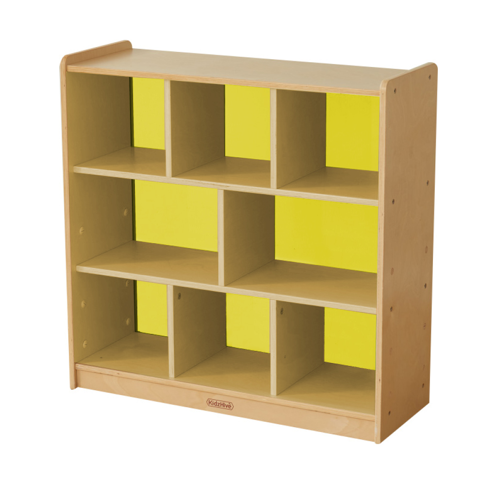 800H x 800L 彩色透視耐刮背板八格櫃-黃色_800H x 800L 8 Compartment Shelving Unit - Translucent Yellow Back_ME11060