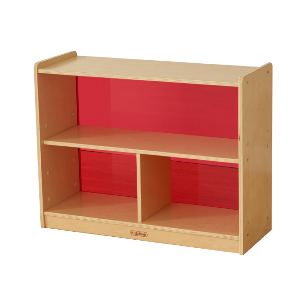 620H x 800L 彩色透視耐刮背板三格櫃-紅色_620H x 800L 3-Compartment Shelving Unit - Translucent Red Back_ME12029