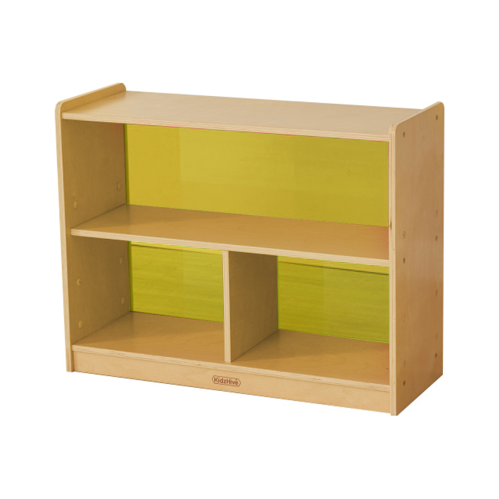 620H x 800L 彩色透視耐刮背板三格櫃-黃色_620H x 800L 3-Compartment Shelving Unit - Translucent Yellow Back_ME12043