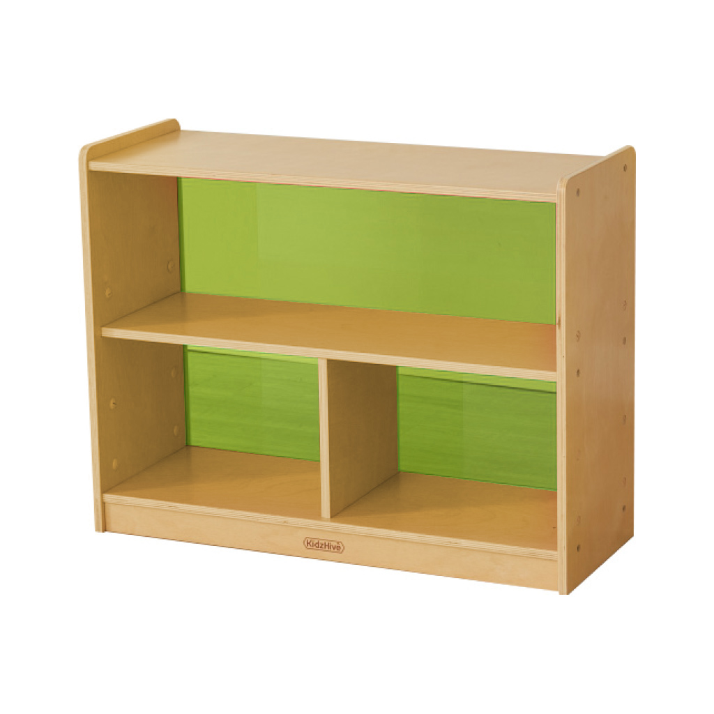 620H x 800L 彩色透視耐刮背板三格櫃-綠色_620H x 800L 3-Compartment Shelving Unit - Translucent Green Back_ME12050