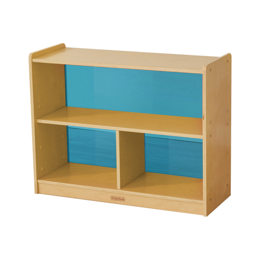 620H x 800L 彩色透視耐刮背板三格櫃-藍色_620H x 800L 3-Compartment Shelving Unit - Translucent Blue Back_ME12067