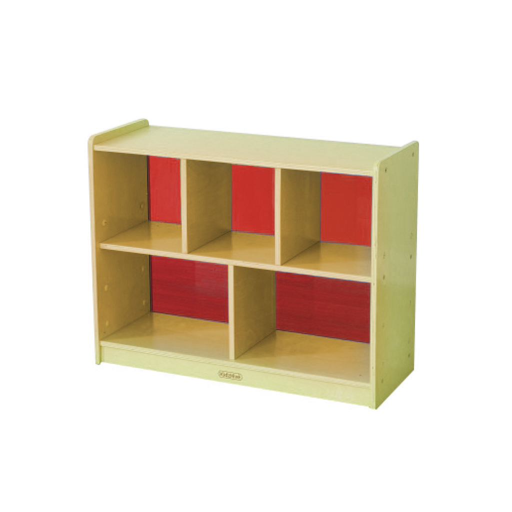 620H x 800L 彩色透視耐刮背板五格櫃-紅色_620H x 800L 5-Compartment Shelving Unit - Translucent Red Back_ME12081