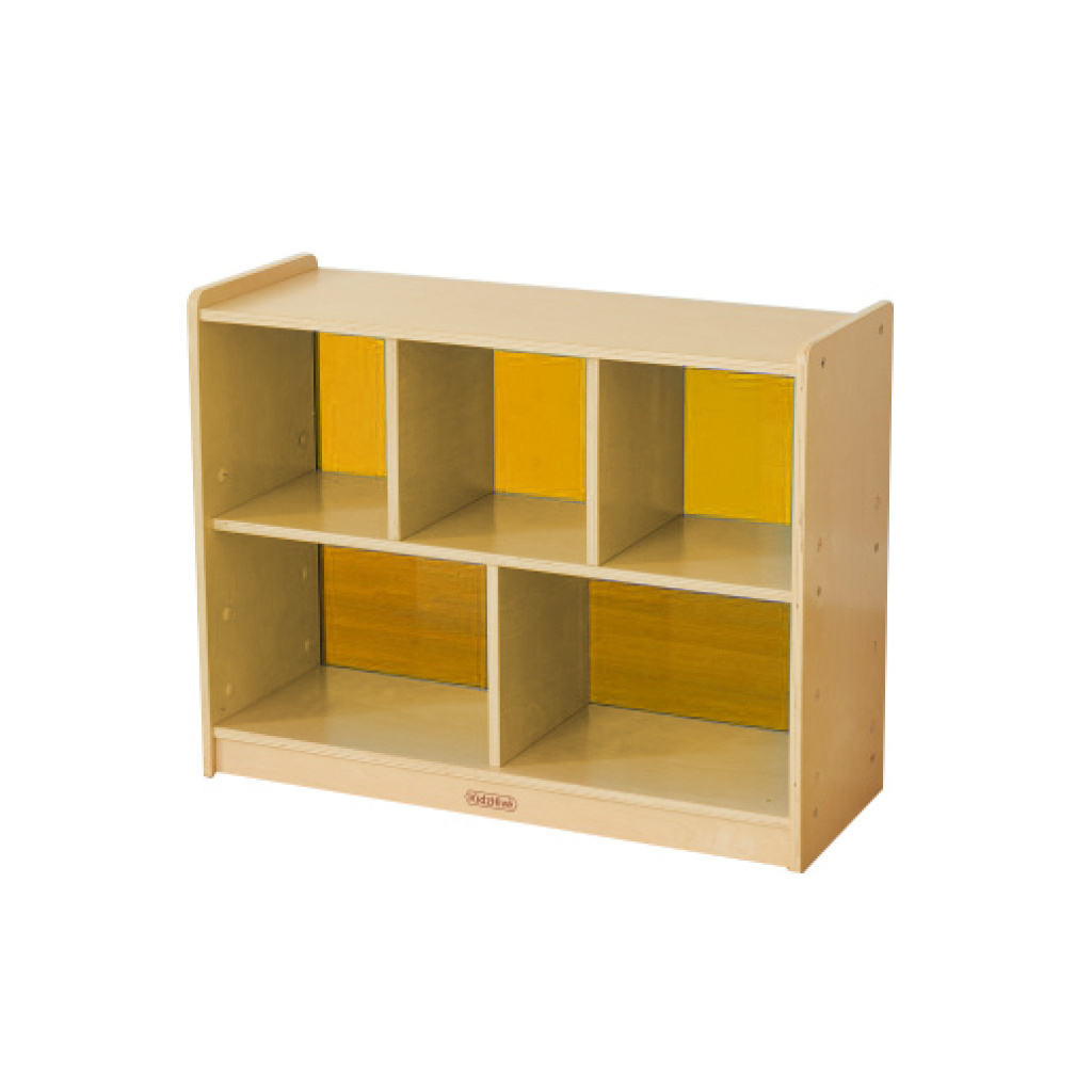 620H x 800L 彩色透視耐刮背板五格櫃-橘色_620H x 800L 5-Compartment Shelving Unit - Translucent Orange Back_ME12098