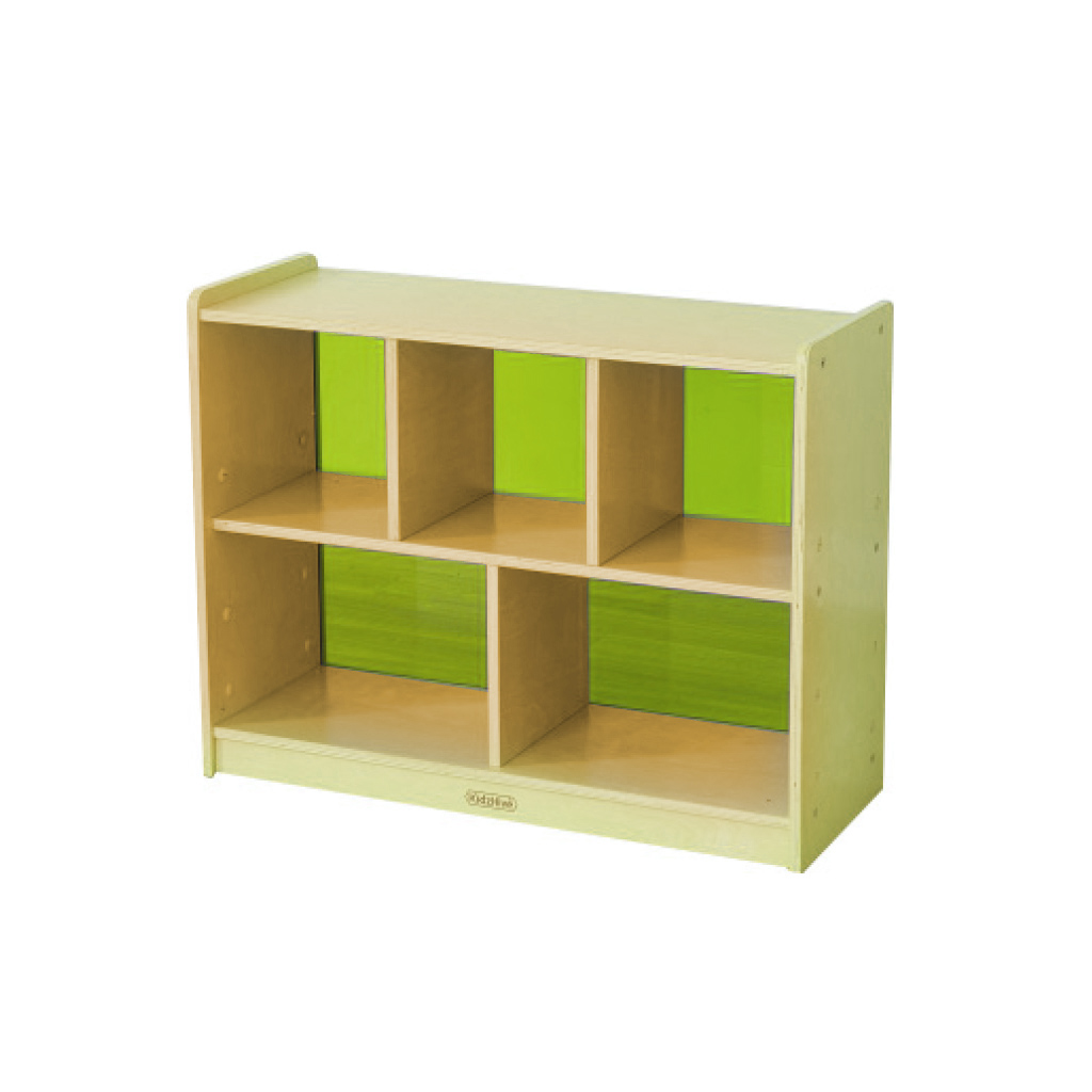 620H x 800L 彩色透視耐刮背板五格櫃-綠色_620H x 800L 5-Compartment Shelving Unit - Translucent Green Back_ME12111