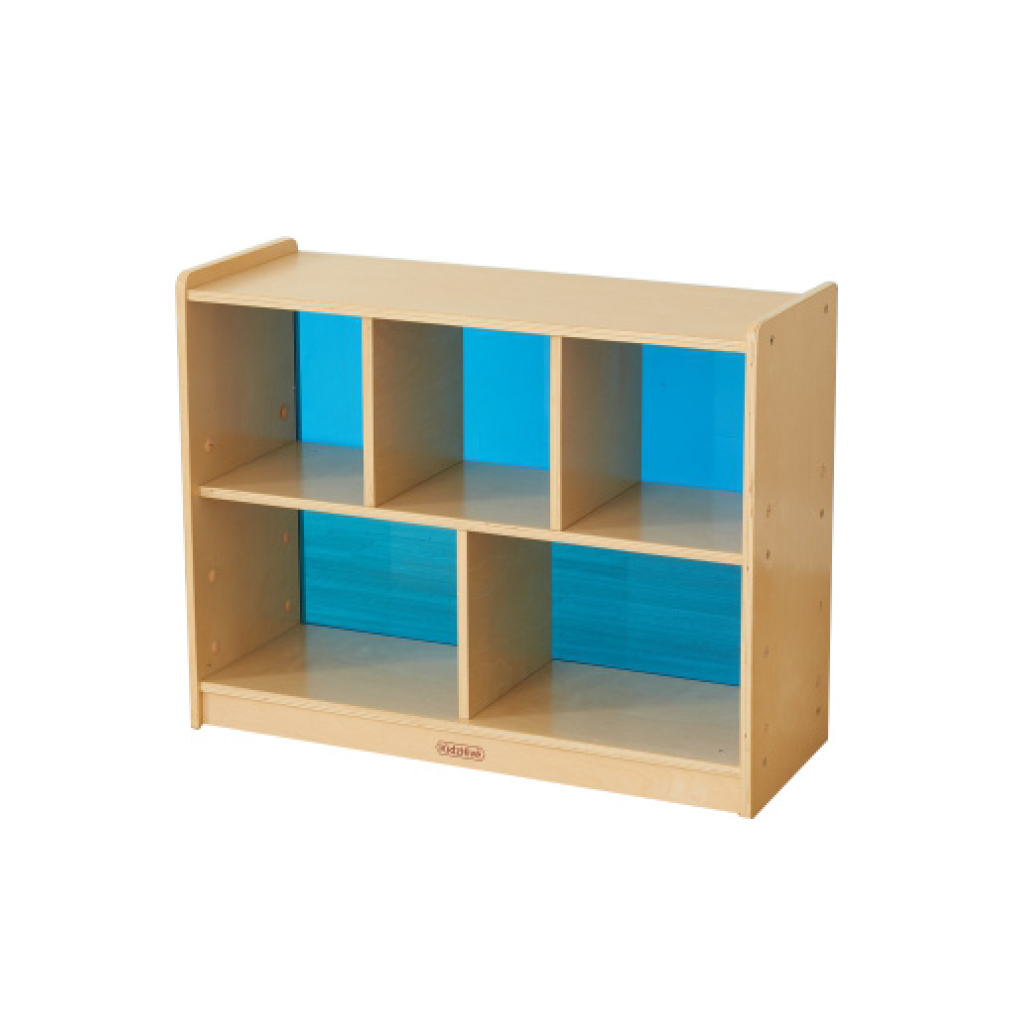 620H x 800L 彩色透視耐刮背板五格櫃-藍色_620H x 800L 5-Compartment Shelving Unit - Translucent Blue Back_ME12128