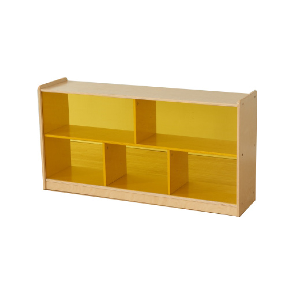 620H x 1200L 彩色透視耐刮背板五格櫃-黃色_620H x 1200L 5-Compartment Shelving Unit - Translucent Yellow Back_ME12166