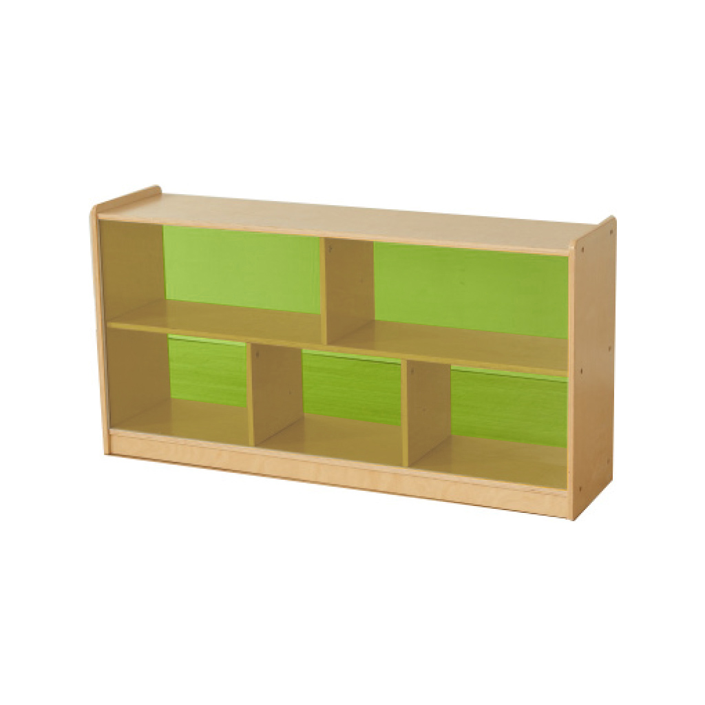 620H x 1200L 彩色透視耐刮背板五格櫃-綠色_620H x 1200L 5-Compartment Shelving Unit - Translucent Green Back_ME12173