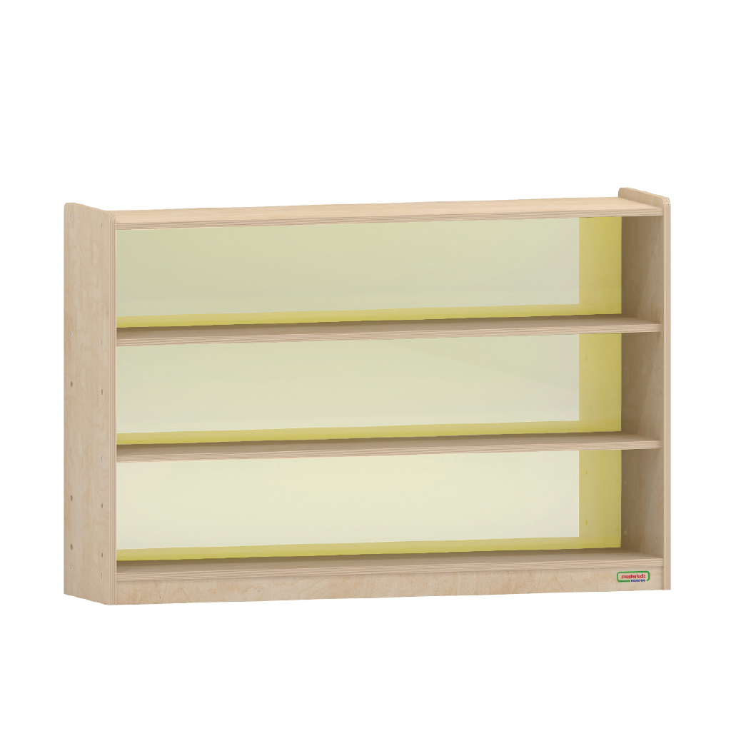 800H x 1200L 彩色透視耐刮背板三層櫃-黃色_800H x 1200L Shelving Unit - Translucent Yellow Back_ME12289