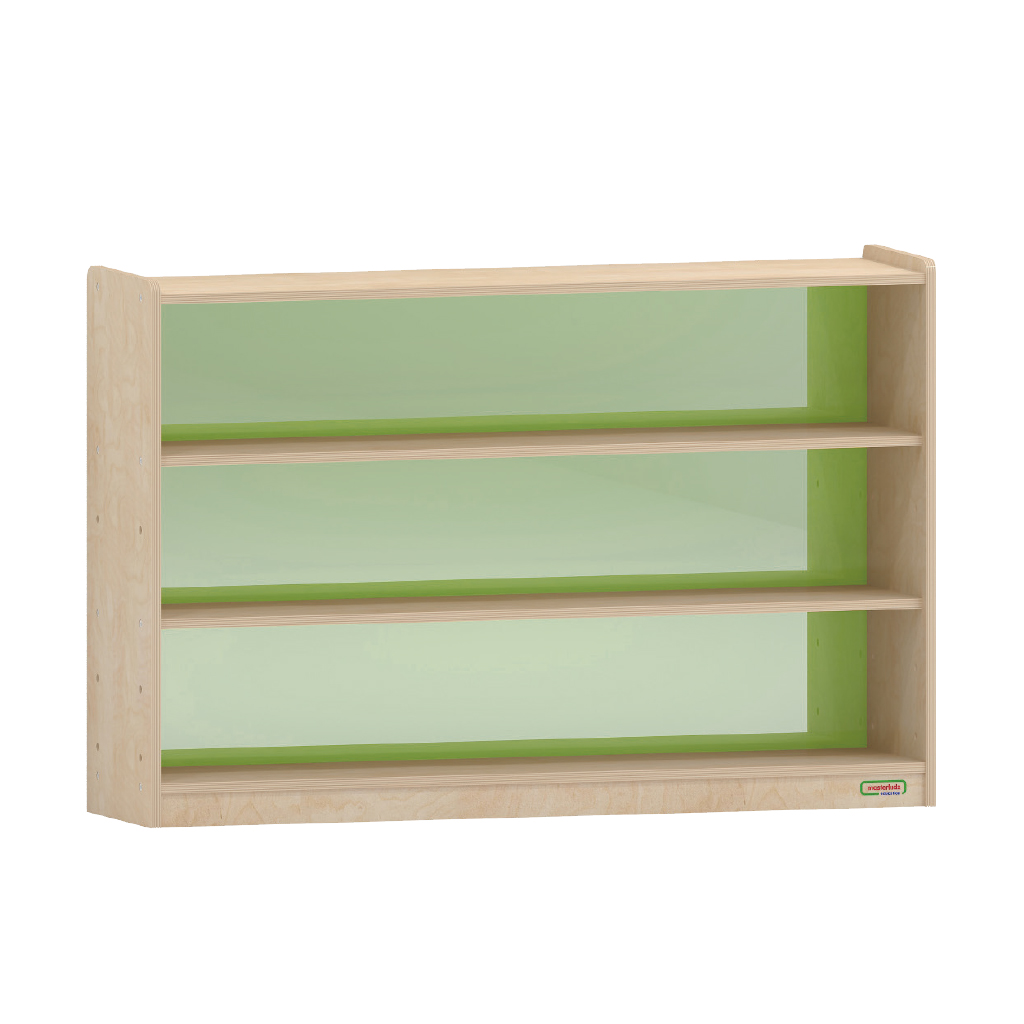 800H x 1200L 彩色透視耐刮背板三層櫃-綠色_800H x 1200L Shelving Unit - Translucent Green Back_ME12296