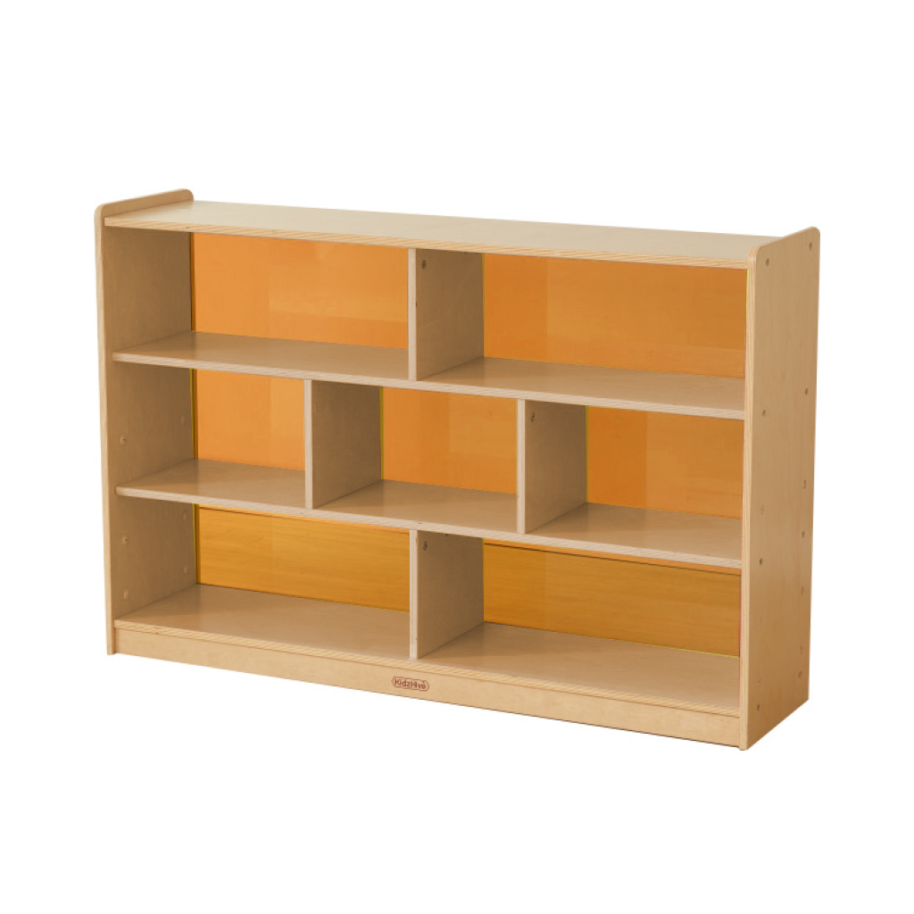 800H x 1200L 彩色透視耐刮背板七格櫃-橘色_800H x 1200L 7 Compartment Shelving Unit - Translucent Orange Back_ME12333