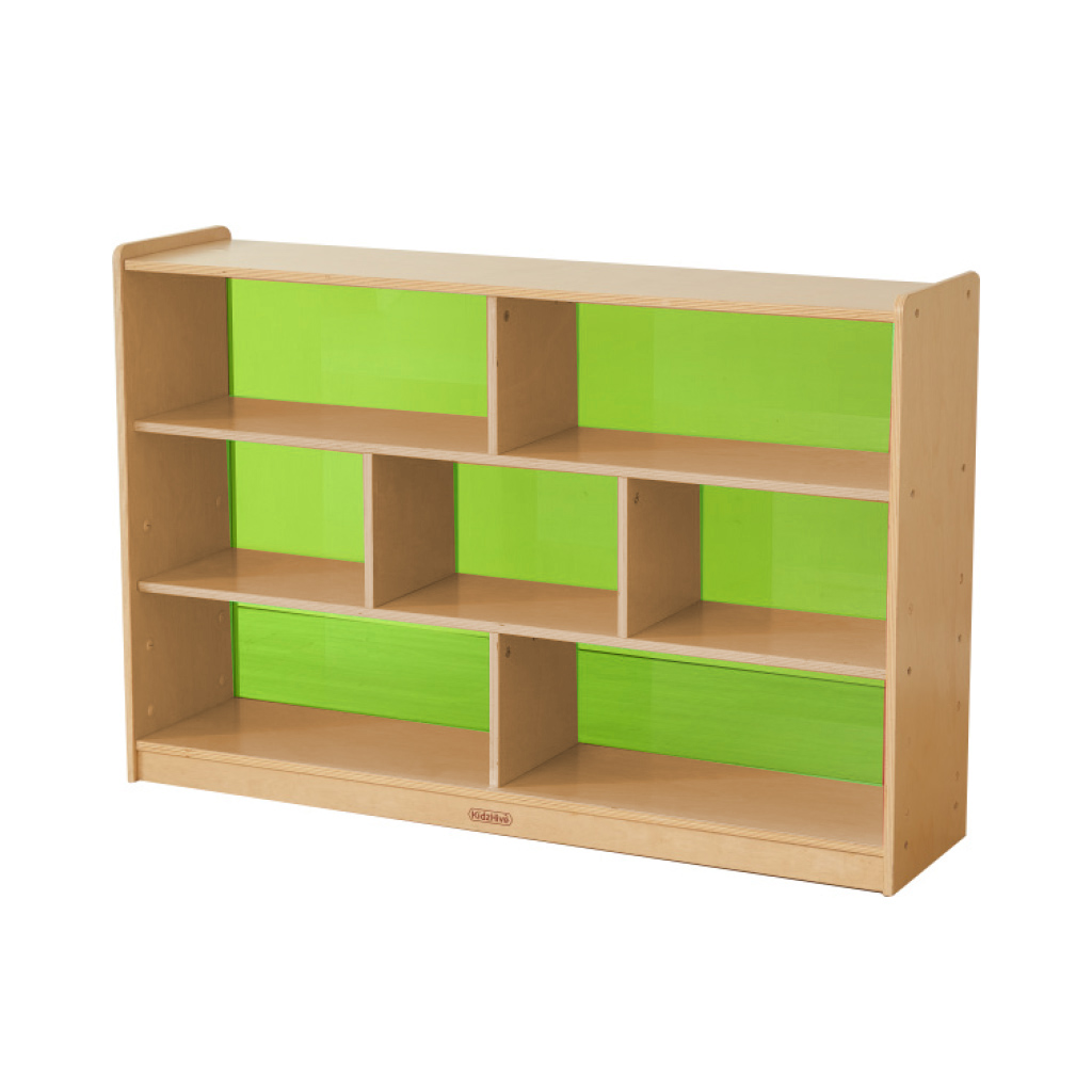 800H x 1200L 彩色透視耐刮背板七格櫃-綠色_800H x 1200L 7 Compartment Shelving Unit - Translucent Green Back_ME12357