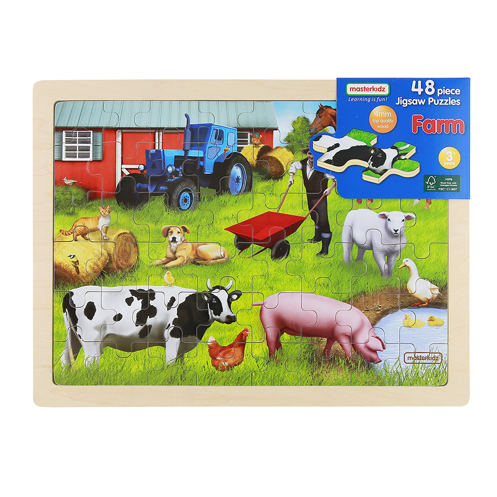 MK07568 - 48片木製拼圖-農場動物